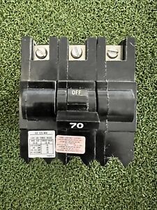 Federal Pacific 70 Amp 3 Pole Type NB Circuit Breaker FPE 240VAC Bolt On NB370