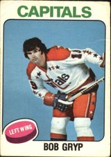 1975-76 O-Pee-Chee Capitals Hockey Card #348 Bob Gryp RC - GOOD