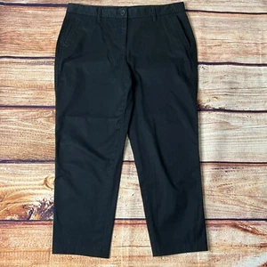  Talbots Pants Women's Girlfriend Chino Black Petite Size 6p 24" Long - Picture 1 of 8
