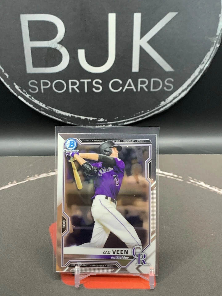  2021 Bowman Chrome Prospects #BCP3 Zac Veen ROCKIES  - Image 1 of 1