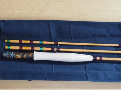 Caña de bambú para moscas 8'3" #3 con virola de bambú, 3 piezas, ligera, usada Foto 1 de 4