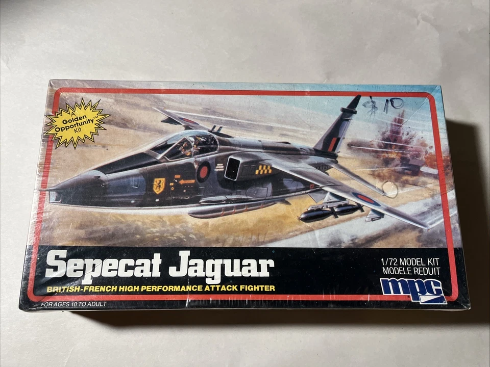 1983 Vintage 1/72 Scale MPC Model Airplane Kit Sepecat Jaguar Opened 1-4212