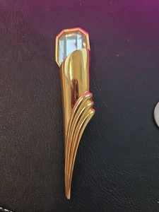 Vintage M. Lent Brooch Pin Modernist Gold Tone Long Geometric MCM - Picture 1 of 5