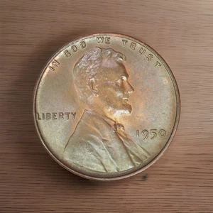 1950 Lincoln Wheat Penny, Uncirculated, BU, Luster, Great Toning - Picture 1 of 4