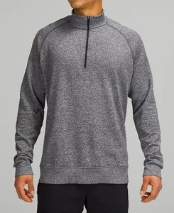 Lululemon Men's 1/4 Zip Pullover Engineered Warmth Long Sleeve Gray Atheisure - Picture 1 of 8