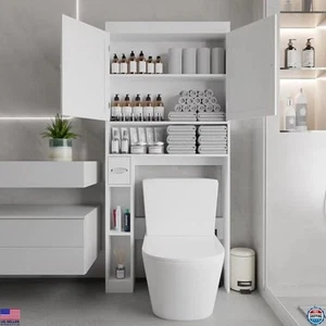 Toilettenschrank, 2 Türen, verstellbare Einlegeböden, Landhausstil - Bild 1 von 7