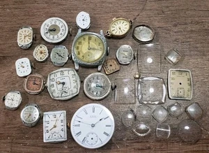 Movimientos de reloj vintage y piezas para reparar cristales también  - Imagen 1 de 17