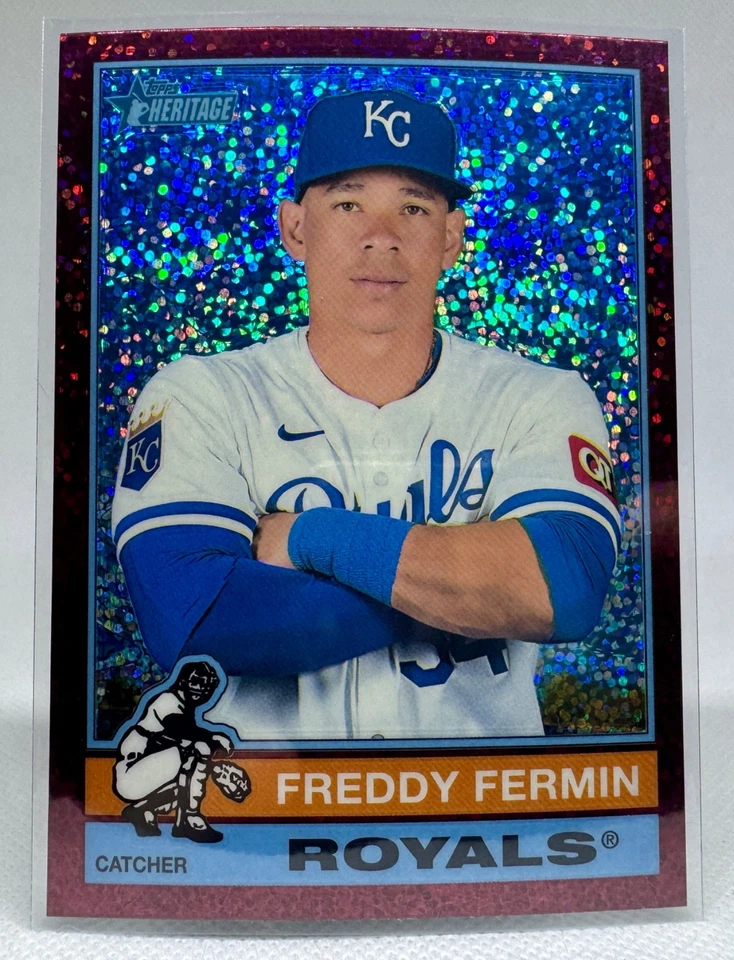 2025 Topps Heritage Red Burgundy Sparkle Chrome #1-500 Pick Card Complete A Set - Image 1 of 1