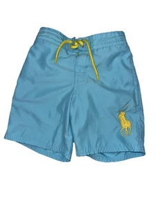 Polo Ralph Lauren Boys’ Aqua Blue Big Pony Logo Swim Trunks Size 5 - Picture 1 of 6