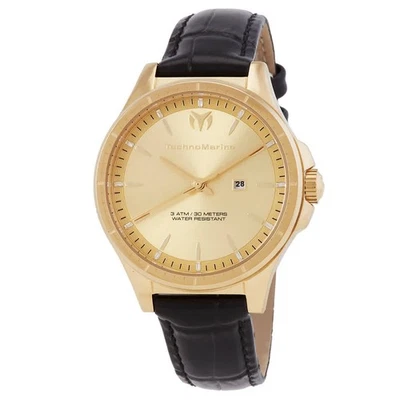 Technomarine MoonSun Date Quartz Gold Dial Ladies Watch TM-822045 - Image 1 of 3