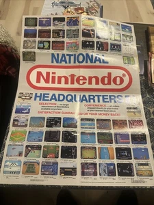 NINTENDO-NATIONAL HEADQUARTERS 1987 LIST 62 GAMES VINTAGE PROMO POSTER 20X15 - Picture 1 of 2