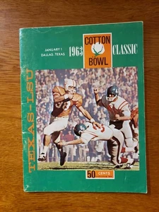 1963 Texas Longhorns vs LSU Tigers Cotton Bowl College Football Program 1-1-63 - Picture 1 of 3