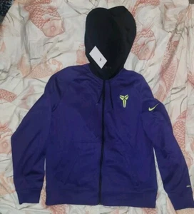 Kobe Bryant KB24 Nike Therma-Fit Zip Hoodie -L Purple Black Mamba Jacket NEW TAG - Picture 1 of 18