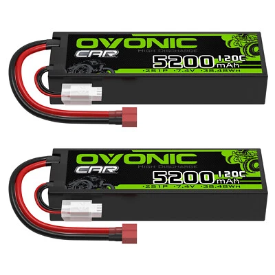 2X Ovonic 2S 5200mAh LiPo Akku 7.4V 120C T für 1/10 RC Auto LKW Crawler Boot - Bild 1 von 4