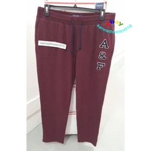 ABERCROMBIE & FITCH LOGO SWEATPANTS BURGUNDY MENS SIZE XL - Picture 1 of 7
