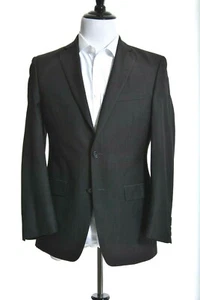 Calvin Klein Mens Slim Fit Grey Herringbone 2 Button 100% Wool Sportcoat Blazer - Picture 1 of 2