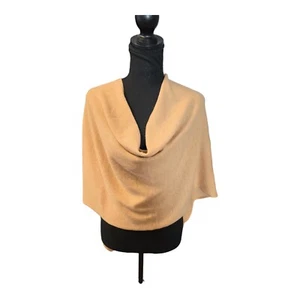 In Cashmere Light Brown Sleeveless Poncho Cashmere Sweater Women's One Size NWT - Picture 1 of 7