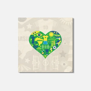 Posavasos cuadrados de madera I Love Brazil Heart de 4"" X 4"" - Imagen 1 de 3