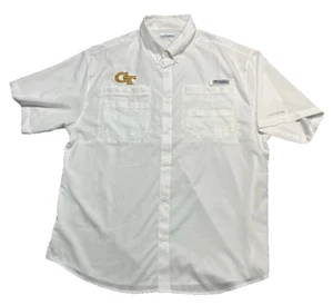 George Tech Yellow Jackets Columbia PFG Shirt Mens XL Omni Shade Fishing Vented - Picture 1 of 9