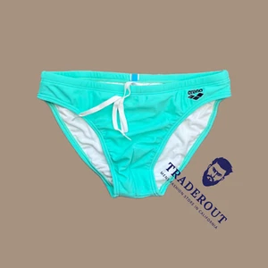 Arena men aqua blue Swim Brief bikini swimwear swimsuit size 36 38 40 - Picture 1 of 8
