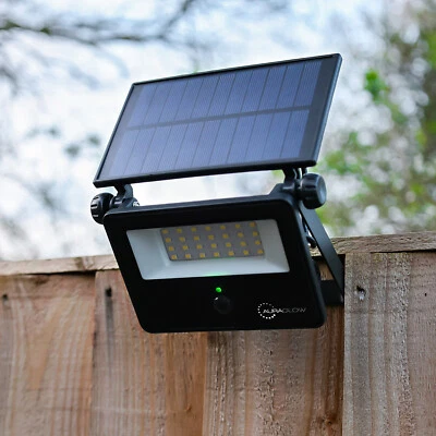 Auraglow LED Solar Security IP54 PIR Flood Light for Wall or Fence - Image 1 of 4