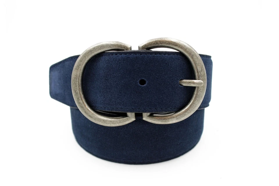 Cinturón para hombre Marco Valentino de gamuza azul marino Foto 1 de 1