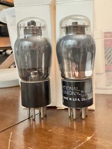 Matched PAIR NOS type 42 Power Output Audio Tubes ST Bottle Smoked Gray NU - Picture 1 of 11
