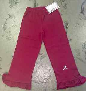 University of Alabama Girls Crimson Ruffle Pants with Script A