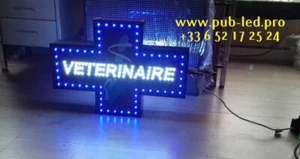 ENSEIGNE LUMINEUSE LED DOUBLE FACES “VÉTÉRINAIRE” EXTERNE - Picture 1 of 4