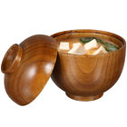  2 Pcs Japanische Suppenschüssel Holzschale Mit Deckel Holzschüssel