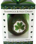 Ireland Shamrock Celtic Knot Christmas Bauble Paper Decoupage Varnished Brown 3"
