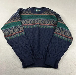 VTG American Eagle Sweater Mens XL Blue Wool Fair Isle Long Sleeves Pullover - Picture 1 of 8