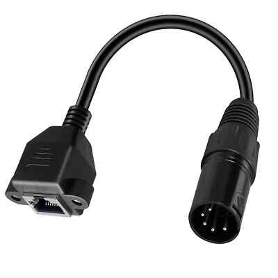 5 Pins XLR Male to RJ45 Female DMX Adapter Converter Cable 0.2 M Meter - Image 1 of 4