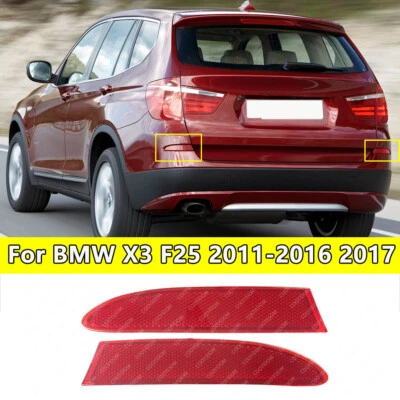 Par de luces reflectoras de parachoques trasero para BMW X3 F25 2011-2016 2017 luz intermitente Foto 1 de 4