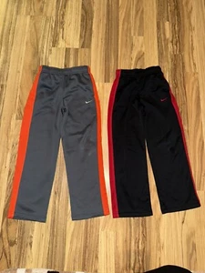 Nike Boys Sweatpants Sz 6 Y2K Wide Leg Dri-fit Therma-fit Worn Knee - Picture 1 of 6