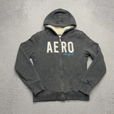 DE COLECCIÓN Aeropostale Sudadera con Capucha Forrada de Piel Sintética Mujer Sudadera Grande Cremallera Completa Y2K Foto 1 de 4