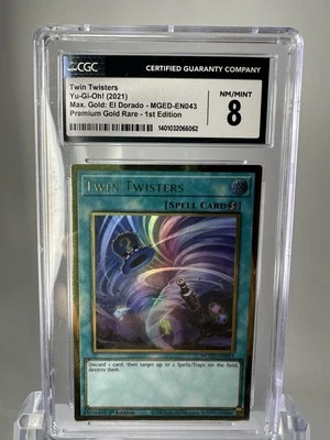 Twin Twisters *CGC 8 NM/MINT* 1st Ed * MGED-EN043 * Gold Rare * 2021 * Yugioh - Image 1 of 2