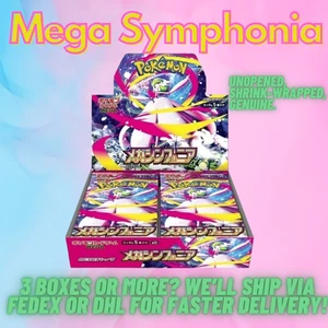 PSL Mega Symphonia Booster Box M1S Pokemon Card Japanese New Sealed w/shrink - Picture 1 of 17
