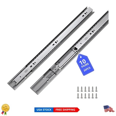 Correderas de cajón de cierre suave de 20" - 10 pares de extensión completa y capacidad de 100 lb Foto 1 de 4