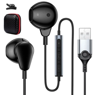 Cuffie USB con Microfono per Computer PC Gaming Cuffie con Filo Stereo HiFi Semi - Immagine 1 di 4