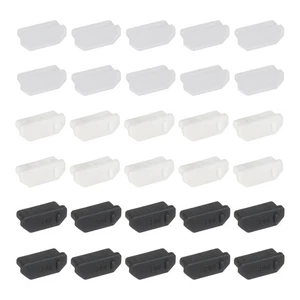 0.6 Inch Dust Plug, 30 Pcs Anti Dust Plug Cover, Black/White/Clear - Photo 1 sur 6