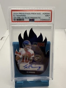 2024 Leaf Trading Eli Manning #OF-EM1 On Fire Auto 1/3 POP 1 PSA 9 - Picture 1 of 2