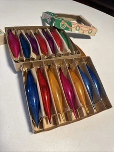 Two Vtg Boxes of Polish Teardrop Ornaments - Picture 1 of 8