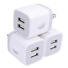 Wall Charger, Usb Brick 3Pack 2.1A/5V Dual Port Plug Charger Cube White