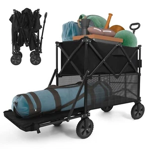 Bollerwagen Faltbar Offroad Handwagen Strandwagen Transportwagen Doppelschicht - Bild 1 von 11