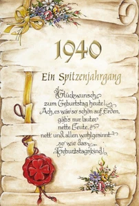 85. Geburtstag Jahrgang 1940 Karte mit Umschlag, Innentext - Bild 1 von 1