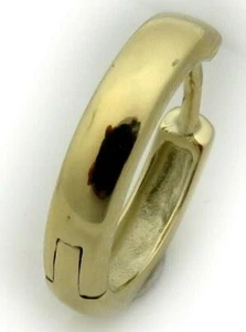 Men Earring Single Hinged Creole Real Gold 750 Heavy 12 mm Yellow Gold 18 Karat - Picture 1 of 3