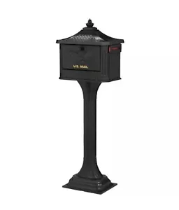 Architectural Mailboxes Mailbox W/ Post Decorative Pedestal Aluminum Locking - Picture 1 of 5