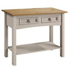 Corona Console Table Grey Wax 2 Drawer Solid Pine Hall by Mercers Furniture®