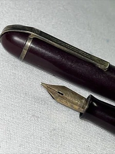 Vtg Eversharp Skyline Burgundy Lever Filler 14kt Gold Nib Fountain Pen c 1940 - Picture 1 of 12